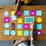 Group Of Computer Icon On The Wooden Table P77YUSB 2 150x150